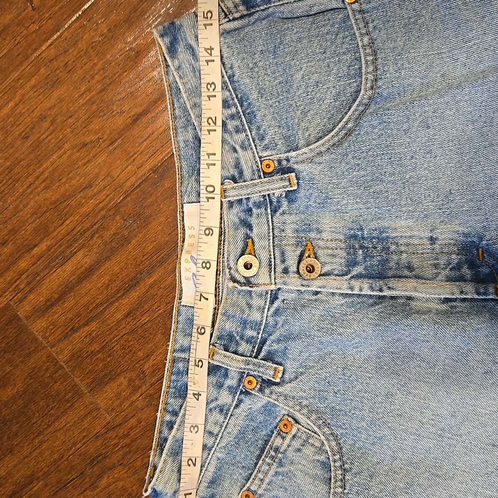 Express Bleus  Button Fly Jean Shorts Vintage Style - Picture 6 of 10
